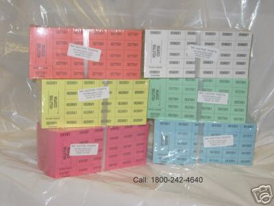 Penny Sale -Auction Tickets Chinese auction, tricky tray, penny sale, tickets, stubs-500 sheets/package