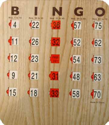 100-Pack-Heavyweight-Finger-Tip Bingo Cards Finge,Tip,  Bingo, Cards, shutter,