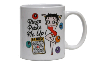 Coffee Mug (Betty Boop "Bingo Perks me up") Coffee,Mug,Novelty,cheap,gift