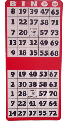 25-Pack-Professional 2 on 1 Vertical Hard Bingo Card Vertical, Hard, Bingo, Card, games