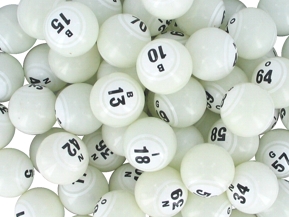 White Double Number Bingo Ball Set Bingo balls, balls, colored