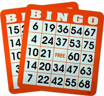Plastic Coated Bingo Card