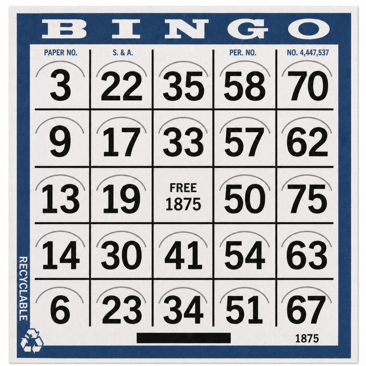 1-On  Blue Pushout Bingo Card