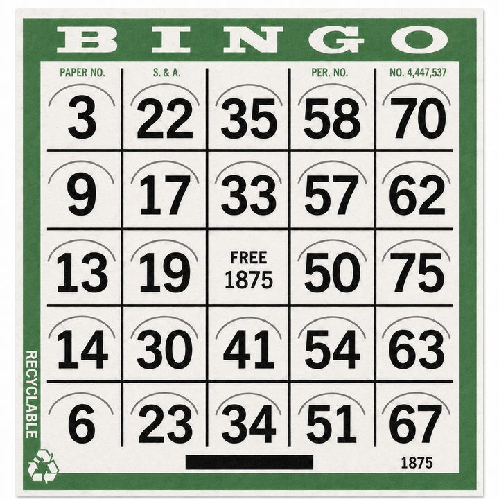 1-On  Green  Pushout Bingo Card