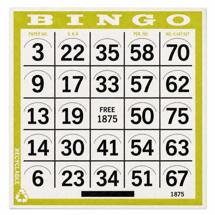 1-On  Lime Pushout Bingo Card