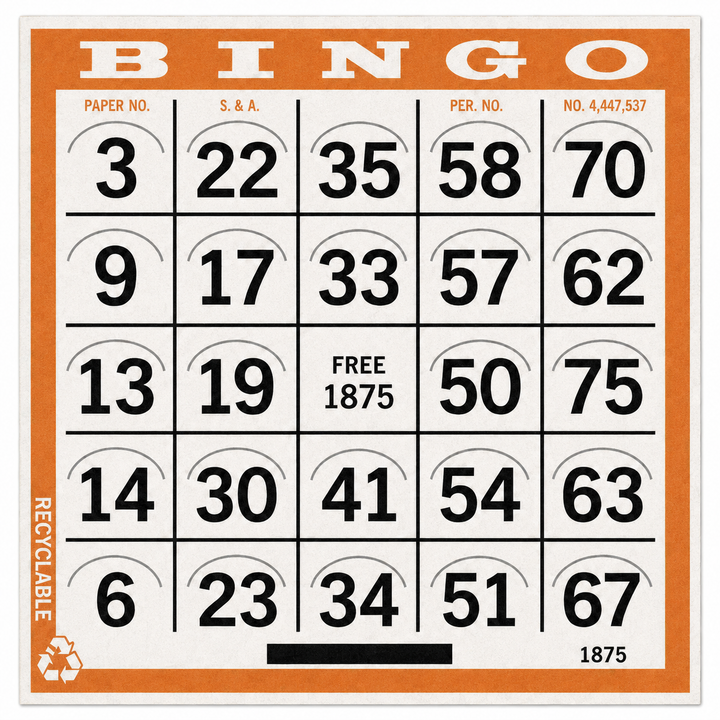 1-On  Orange  Pushout Bingo Card