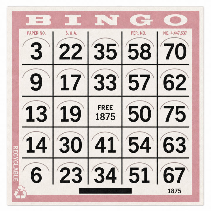 1-On Pink Pushout Bingo Card