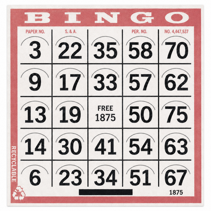 1-On  Red Pushout Bingo Card