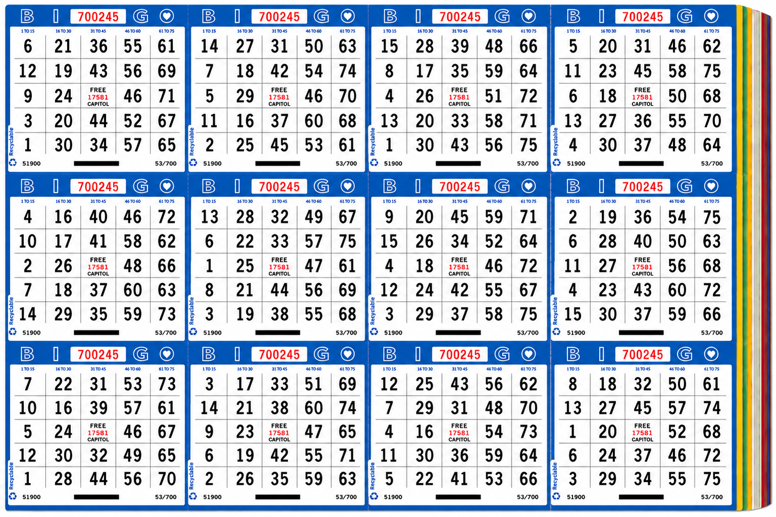12-On Bingo Paper – Collated Books