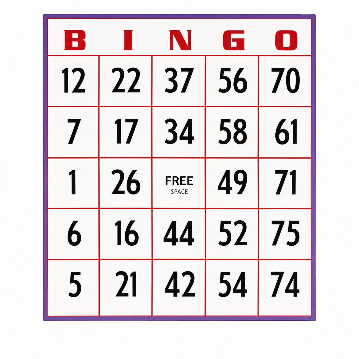 50-Pack Jumbo Easy Read Bingo Cards