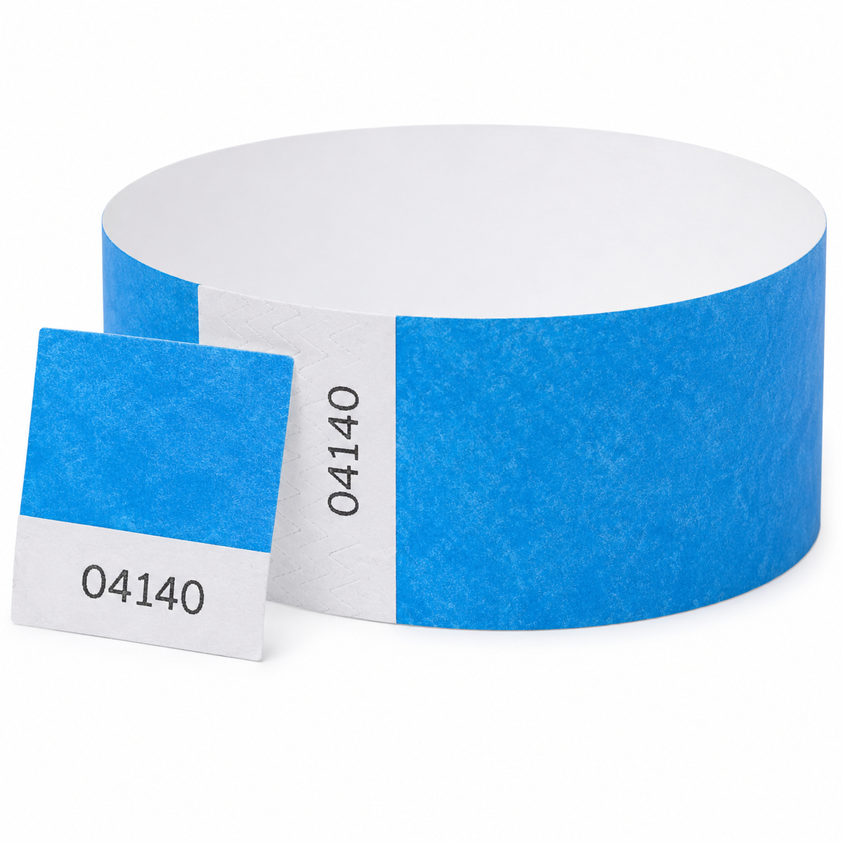 1 Inch Raffle Voucher Tyvek Wristbands - neon blue