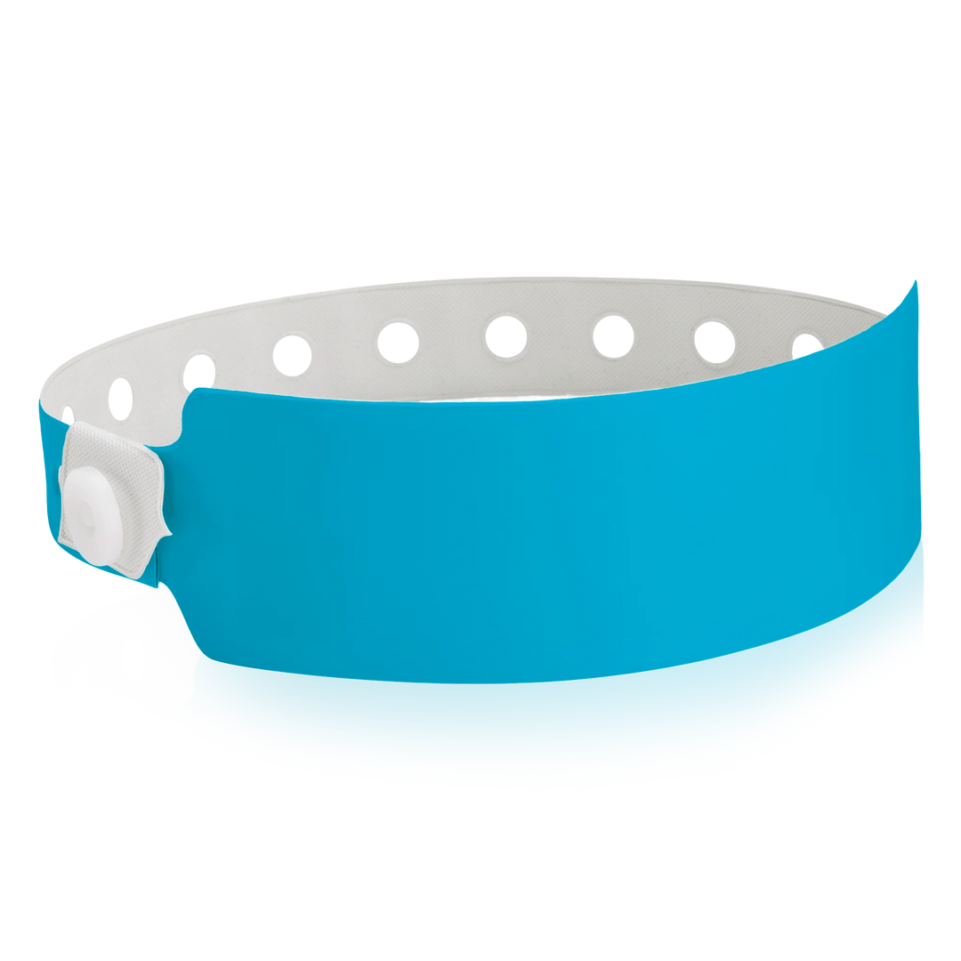 1 1/8 Inch Vinyl Wristbands - neon blue