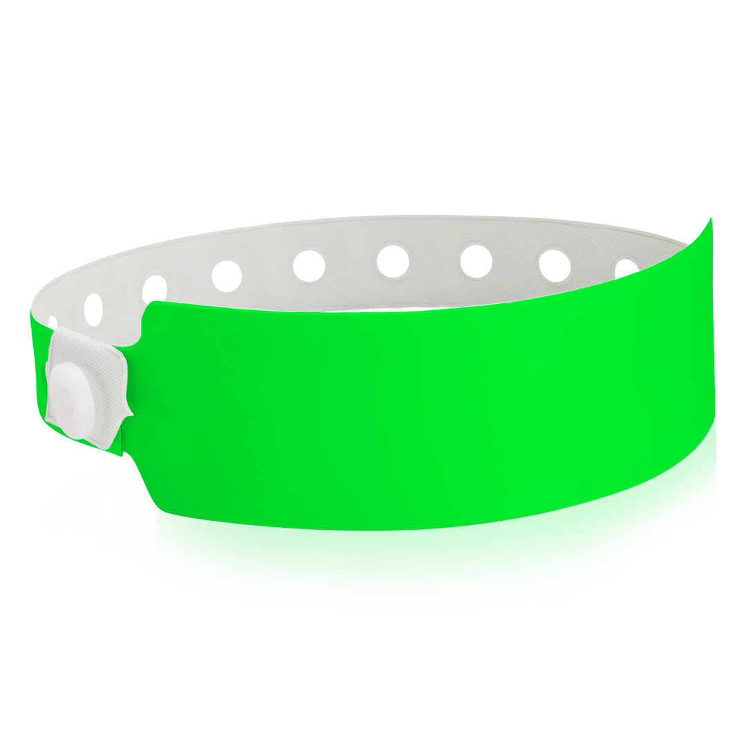 1 1/8 Inch Vinyl Wristbands - neon green