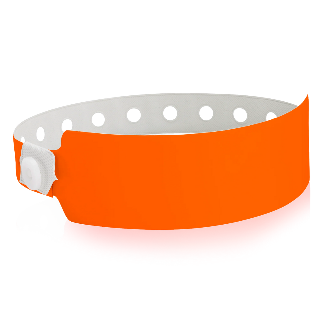 1 1/8 Inch Vinyl Wristbands - neon orange