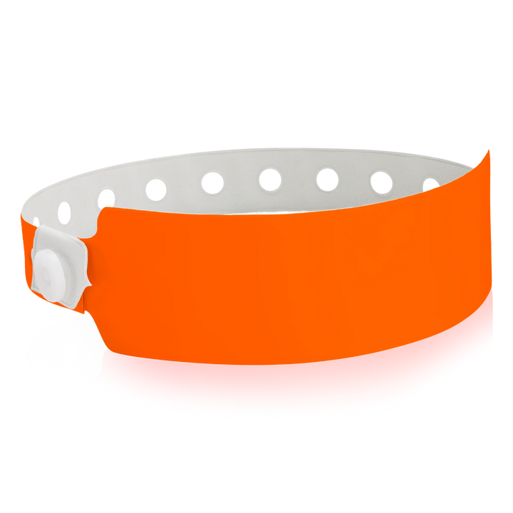 1 1/8 Inch Vinyl Wristbands - neon orange