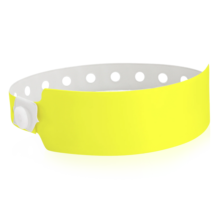 1 1/8 Inch Vinyl Wristbands - neon yellow