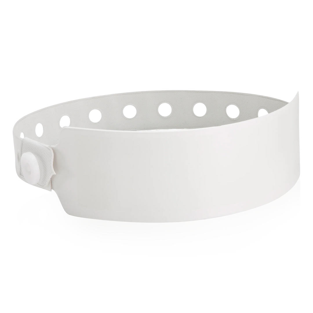1 1/8 Inch Vinyl Wristbands - white