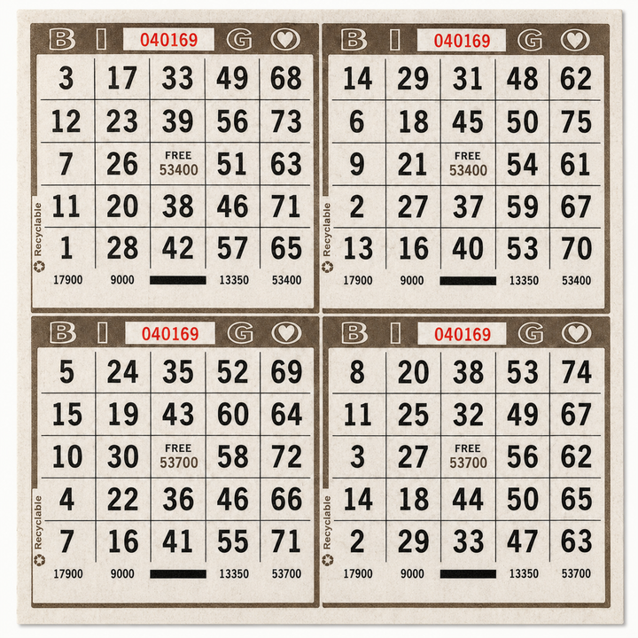 4-Face Square Bingo Paper