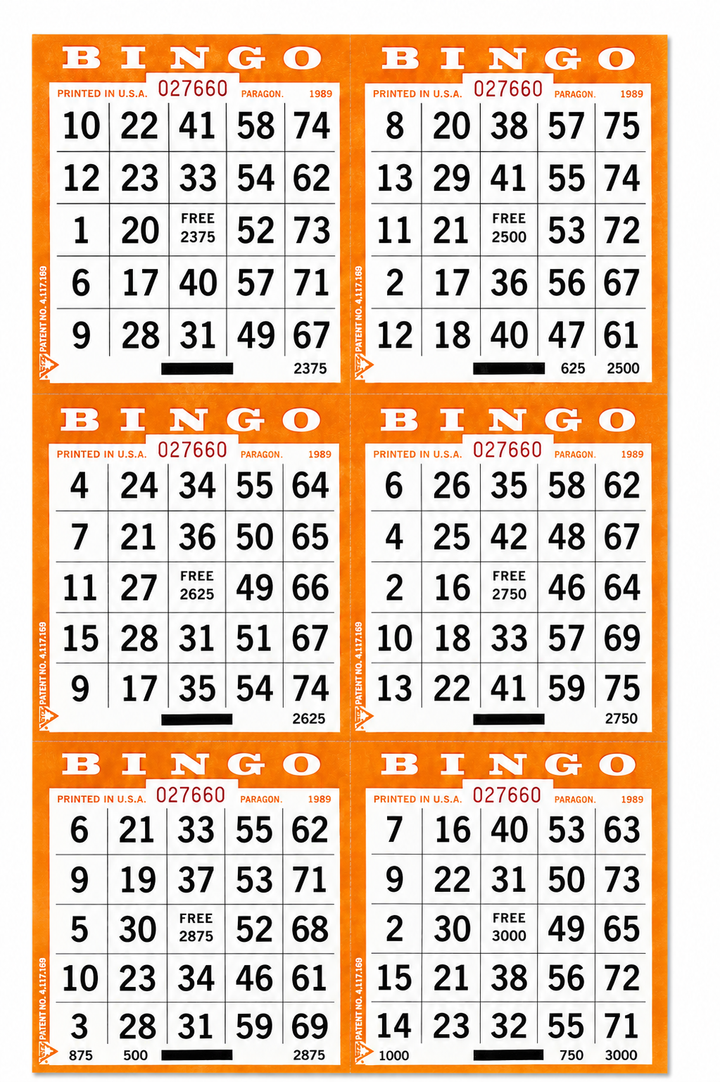 6-Face Vertical Bingo Paper