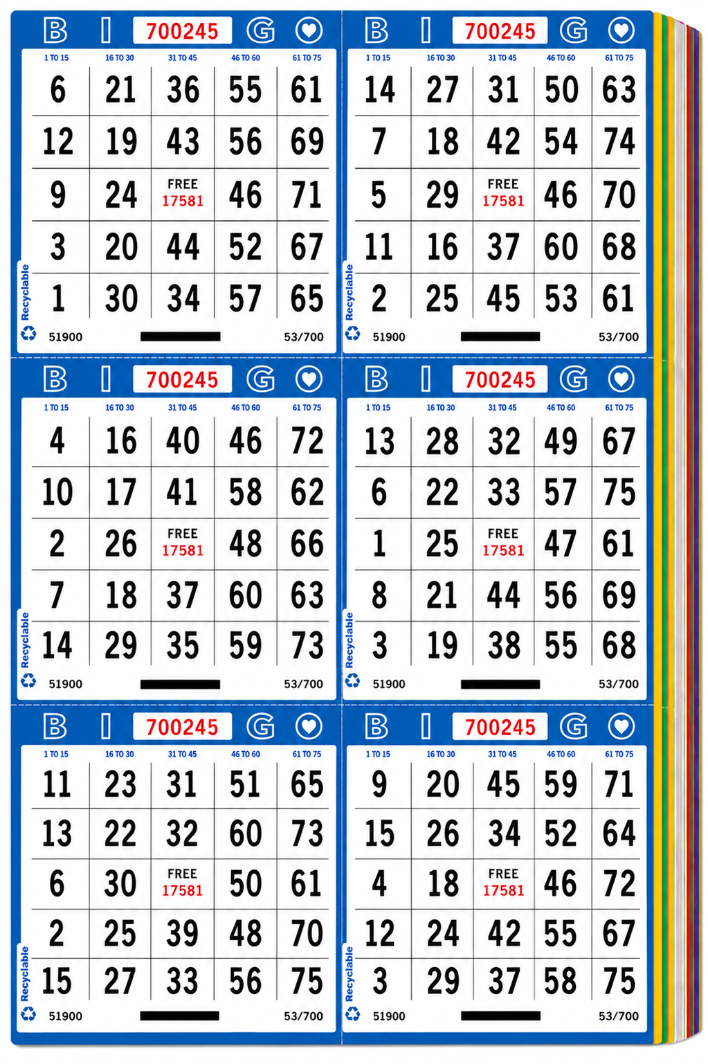 6-On Bingo Paper – Collated Books