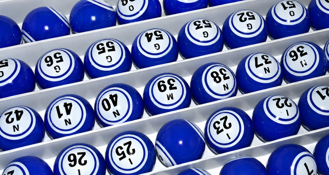 Blue Double Number Bingo Blower Ball Set