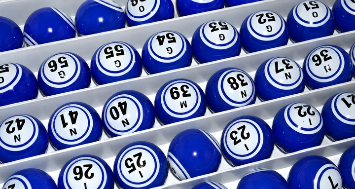 Blue Double Number Bingo Blower Ball Set