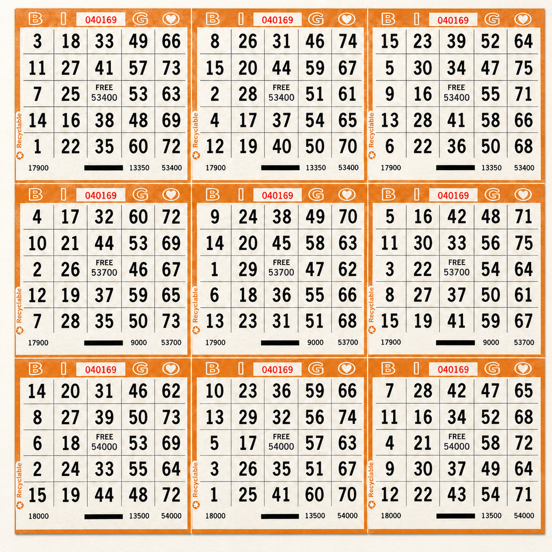 9 On Bingo Paper Orange