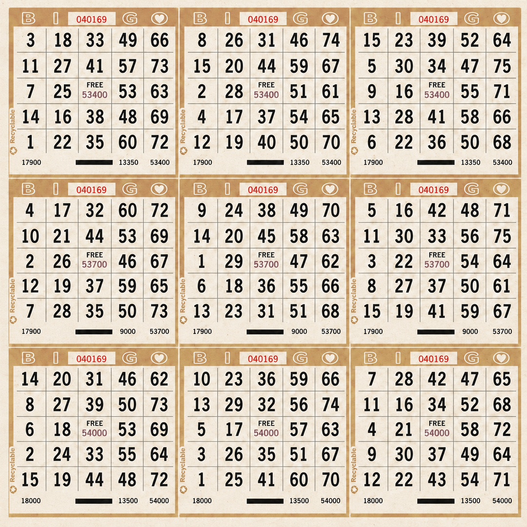 9 On Bingo Paper Tan
