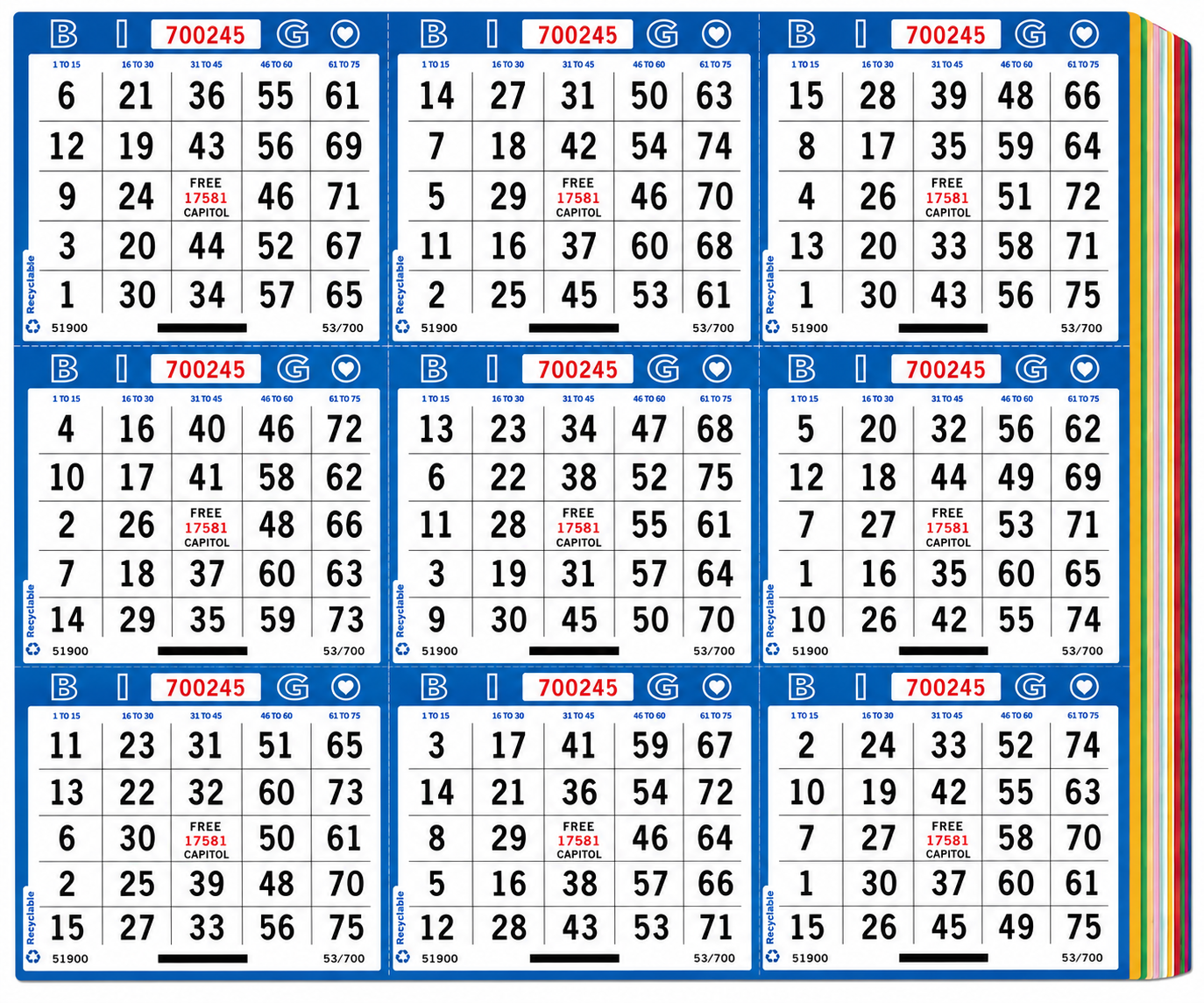 9-On Bingo Paper – Collated Books