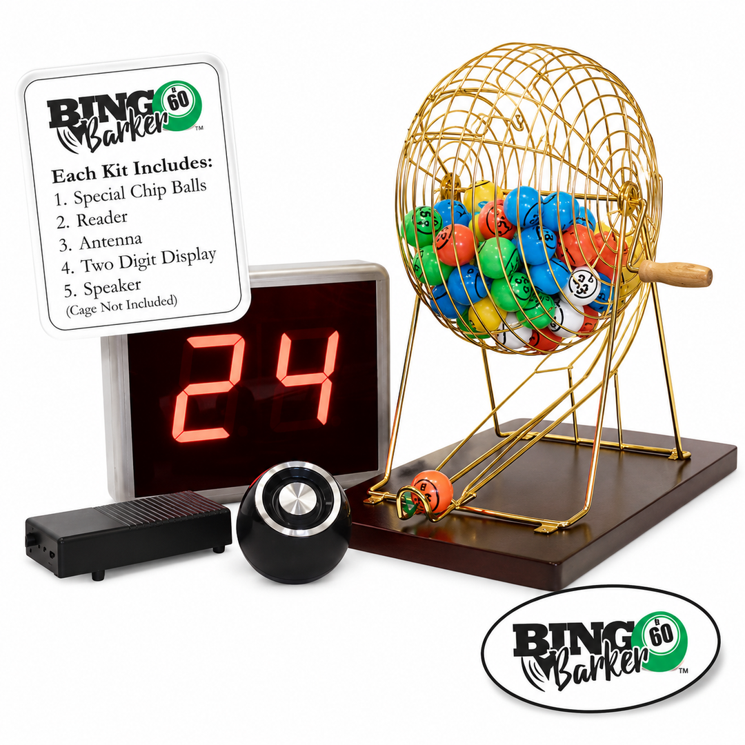 Bingo Barker with RFID Bingo Balls, Display, and Speaker