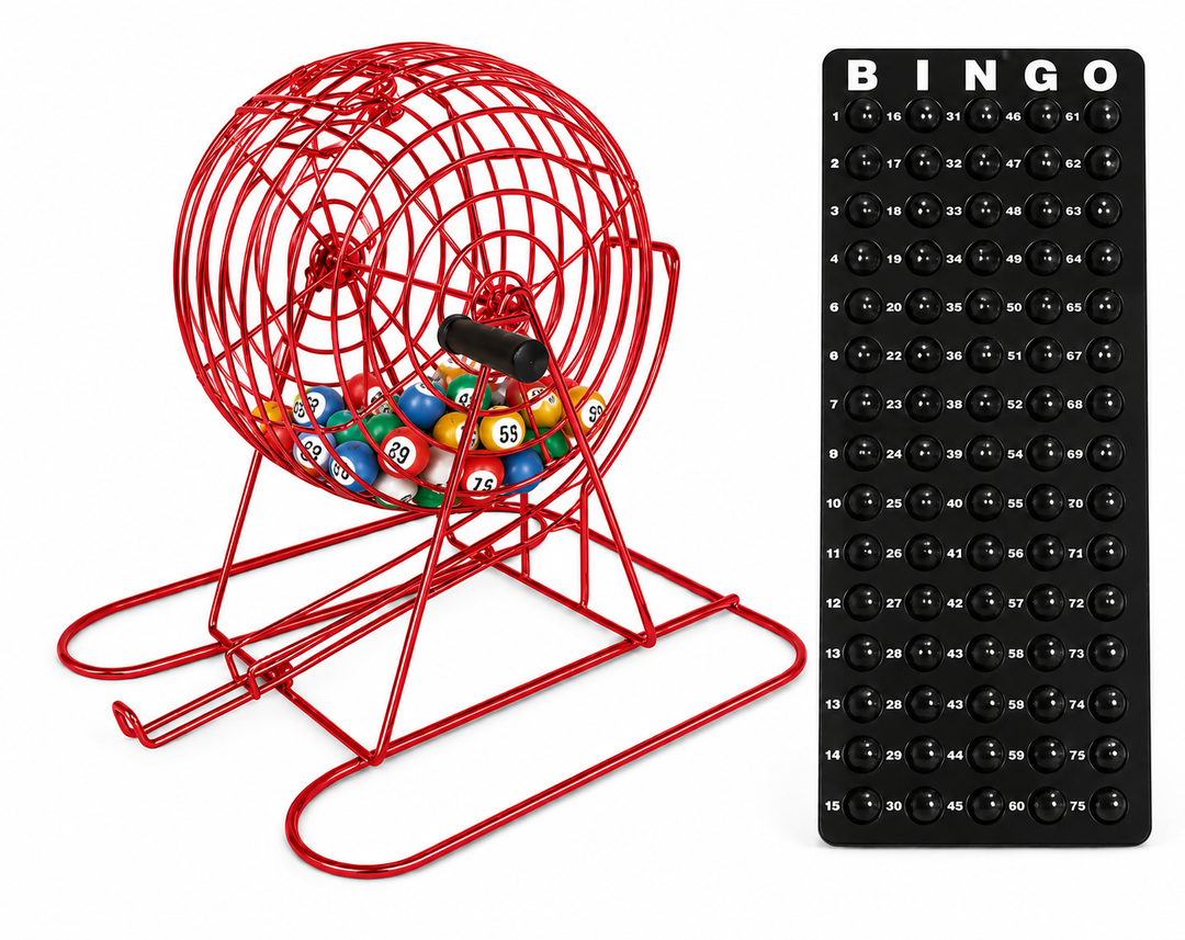 9 Inch Bingo Cage - red