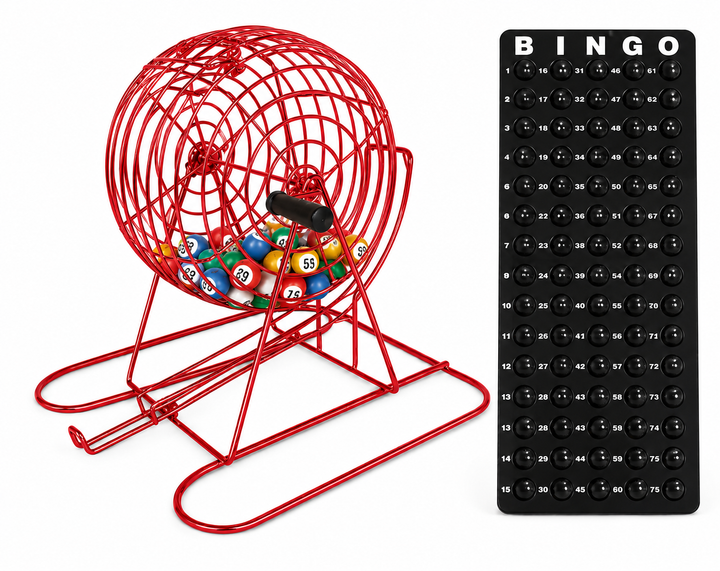 9 Inch Bingo Cage - red