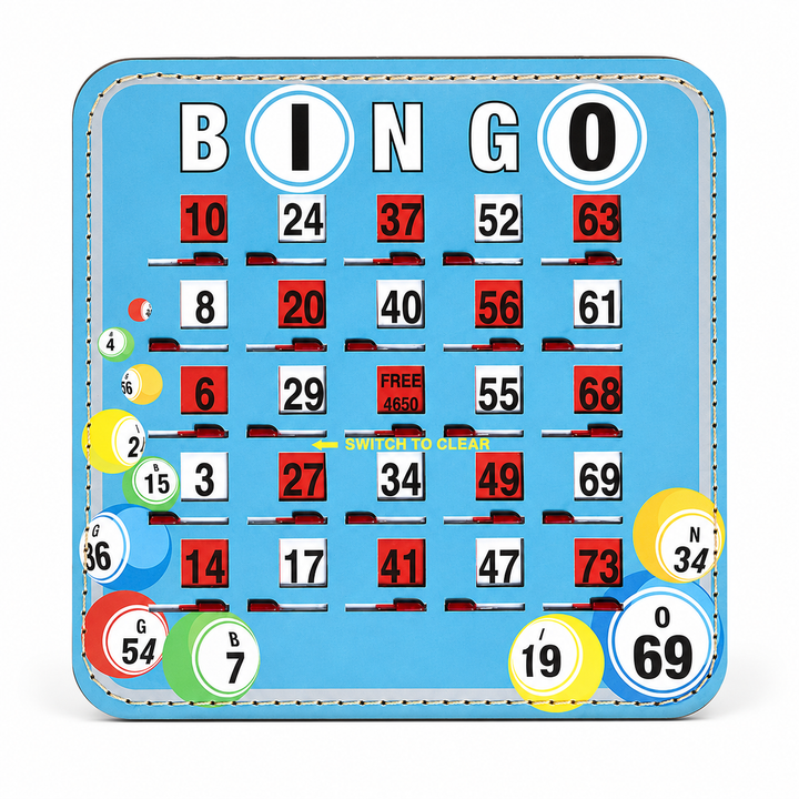 Quick Clear Bingo Ball Design Shutter Cards