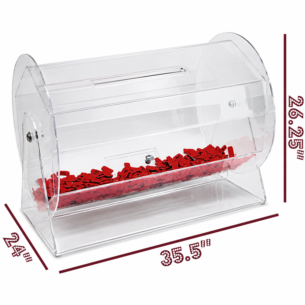 Extra Large Acrylic Raffle Drum 22 x 24 x 36 inches