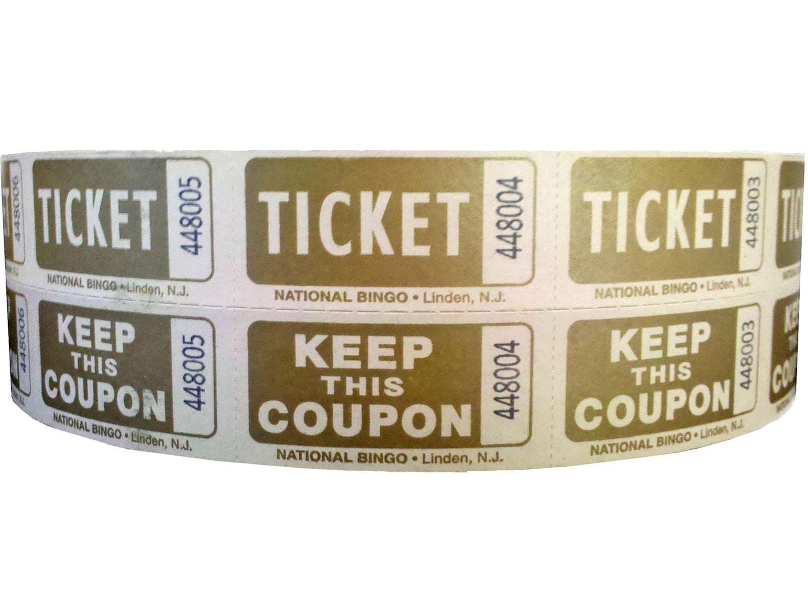 Gold Bristol Double Roll Tickets 2 X 2