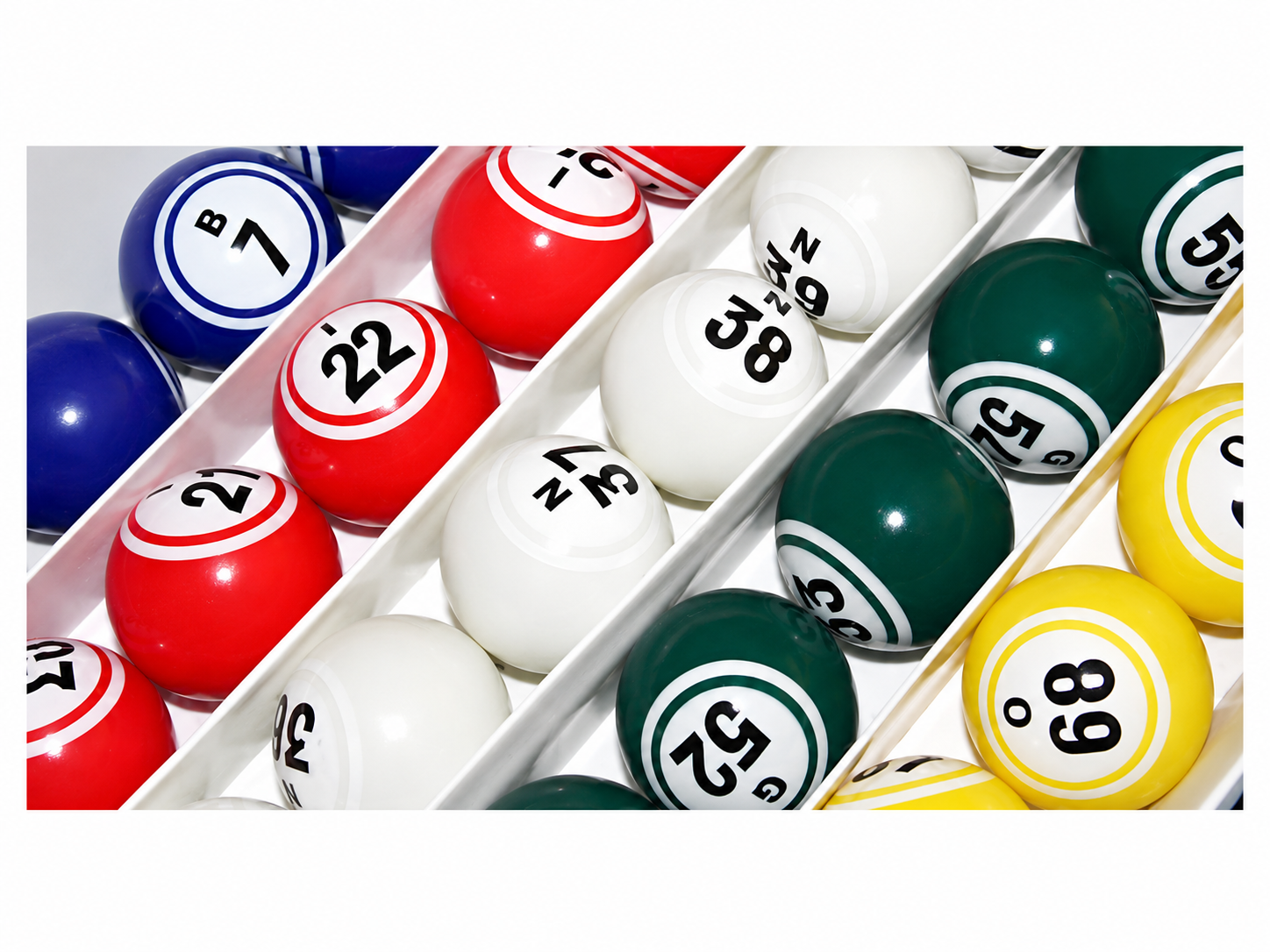 Multi-Color Coated Double Number Bingo Blower Ball Set