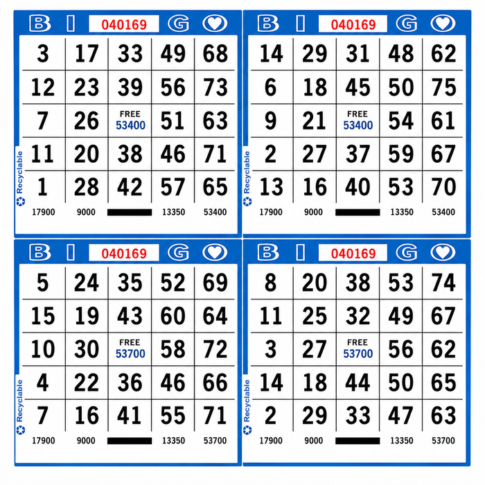4-Face Square Bingo Paper (less than case)