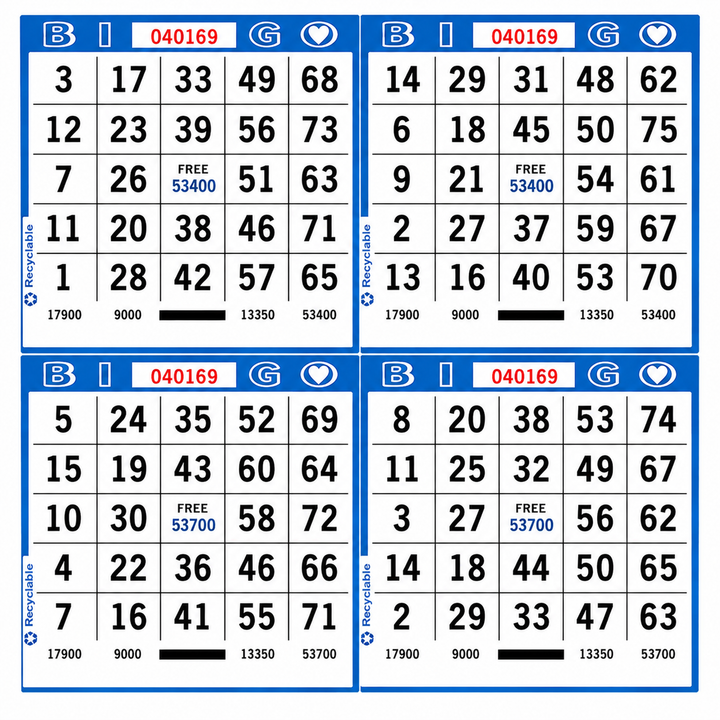 4-Face Square Bingo Paper