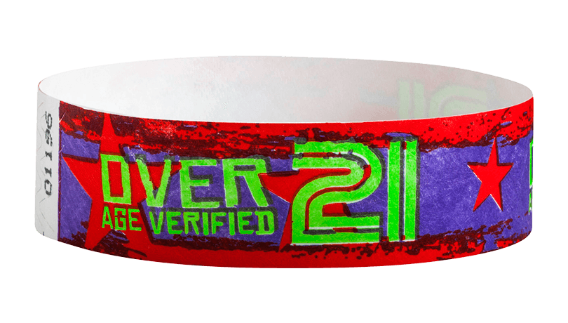 AGE-VERIFIED OVER 21 WRISTBANDS