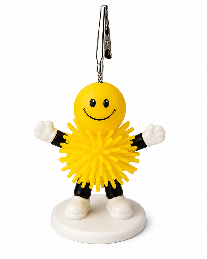 Smiley Porcupine Ticket Holder - yellow