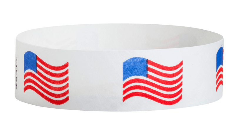 Tyvek Wavy Flag Wristbands 