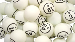 White Single Number Bingo Ball Set