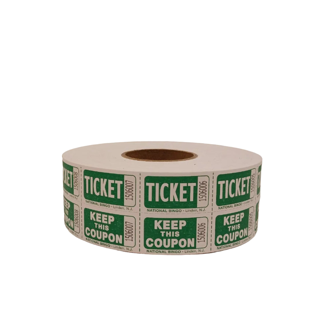 Easy Read Raffle Tickets - green