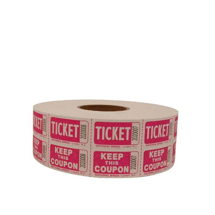 Easy Read Raffle Tickets - neon pink
