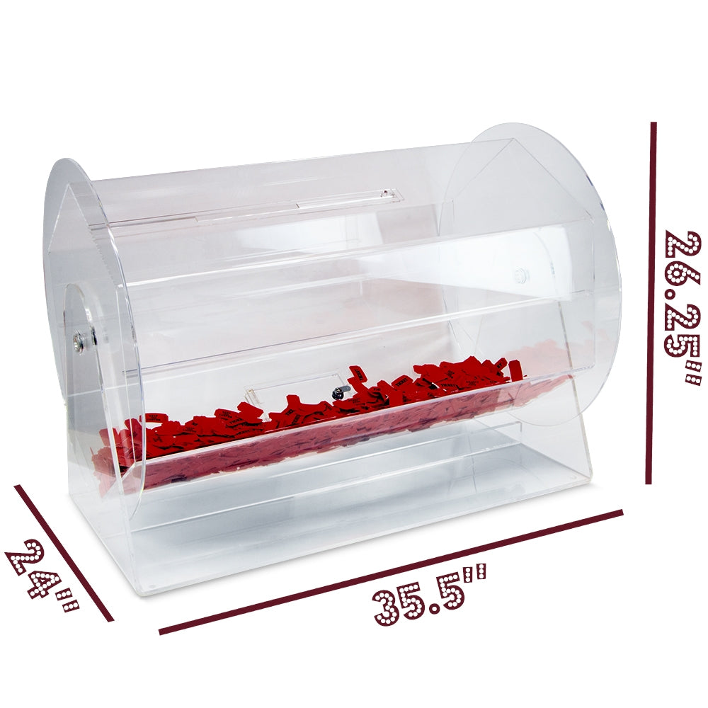 Extra Large Acrylic Raffle Drum 22”(D) x 24”(H) x 36”(W)