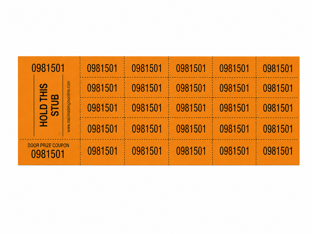 Tricky Tray Auction Tickets - orange