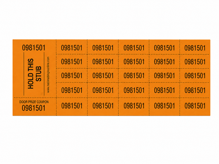 Tricky Tray Auction Tickets - orange
