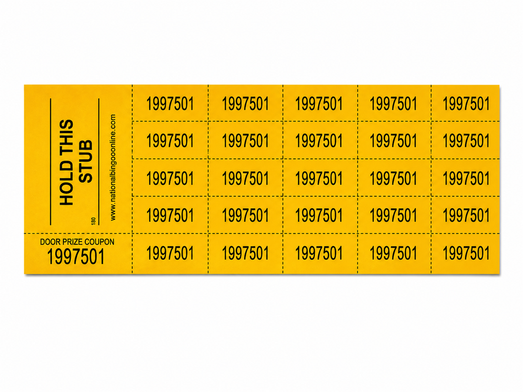 Tricky Tray Auction Tickets - yellow