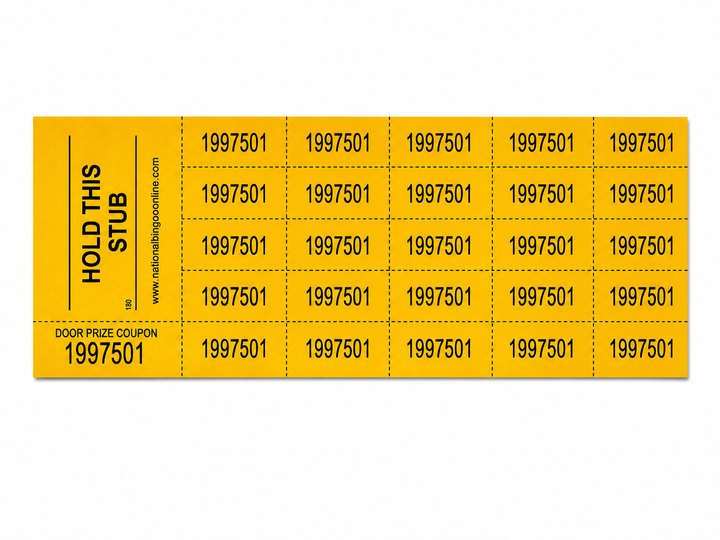 Tricky Tray Auction Tickets - yellow