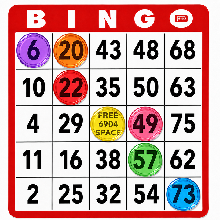 7/8" Transparent Non-Magnetic Large Bingo Chips